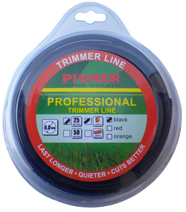 BLACK SQUARE TRIMMER LINE 4mm x 25m PROF PIONER / 